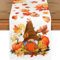 BOOMTOP Tischläufer Herbst Deko Tischdecke Herbst Tischdeko Blätter Zwerge Kürbis Ahornblätter Thanksgiving Erntedankfest Küche Esstisch Tisch Dekoration 33 x 180 cm