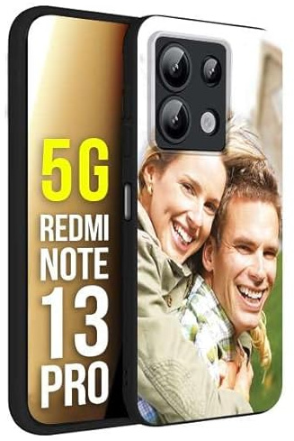 CUSTOMIZZA - Custodia cover nera morbida in tpu compatibile per Xiaomi Redmi Note 13 PRO 5G personalizzata con foto immagine scritta a piacere
