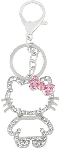 CPJJ 1pcs Kitty porte clé enfant, Argent, Cadeaux pour les enfants, les amis et les camarades de classe