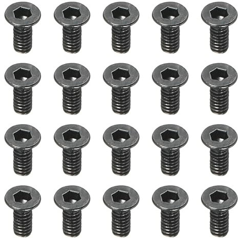 PATIKIL 50 Piezas Tornillos de Cabeza Plana M2 x 5 mm, Tornillos Hexagonal de Acero al Carbono Medio, Tornillos de Máquina, Rosca Completa, Óxido Negro, Grado 10.9