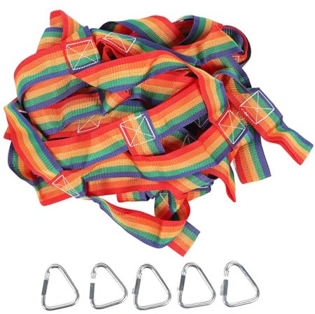 HUONIU Kinder-Kletternetz 145 x 185 cm, Outdoor-Spielgeräte mit fünf Dreieckshaken