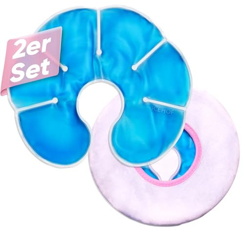 ICEHOF Almohadillas de enfriamiento para pecho (2 unidades), incluye fundas – Compresa fría y caliente para pecho – compresas de pecho – compresas de pecho – Accesorios de lactancia o después de la