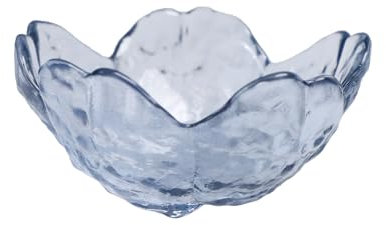 LJCA Plato pequeño de cristal para joyas, bandeja decorativa de cristal para tocador, cuenco de anillo de flores, para joyas, baratijas, color azul