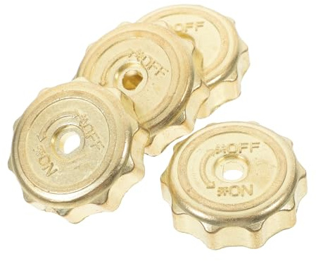 Goldene Ersatzknöpfe für Gasherde, 4 Stück, Eisen, Regler | Gasfluss Steuern, Leicht Bedienbar, Ersatzteil für Profi und Heimküche, Passend als Drehknopf
