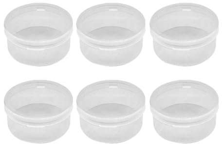 6Pcs Clear Round Plastic Powder Puffs Holder Cases Makeup Sponge Protective Container Cosmetic Puff Storage Box Portable Travel Beauty Blender Holder