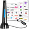 Antenne TV intérieur TNT HD Puissante - Antenne TV Intérieur Puissante TNT HD 2025,avec Base magnétique, Compatible avec Portable 4K 1080P avec amplificateur de Signal