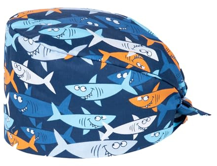 THXFUNAREA Verstellbare Arbeitskappen,OP Hauben Stoff Krankenschwester,OP hauben Damen/Herren,Krankenschwester Zubehör für Ärzten, Krankenschwestern, Zahnärzten, Pharmazeuten, Tierärzten (Blau)