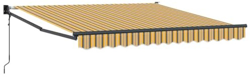 vidaXL Einziehbare Markise Mehrfarbig 350 x 250 cm, Verstellbares, ausziehbares Sonnenzelt, modernes Outdoor-Tipi, wetterfest und leicht aufzubauen, mit Fernbedienung