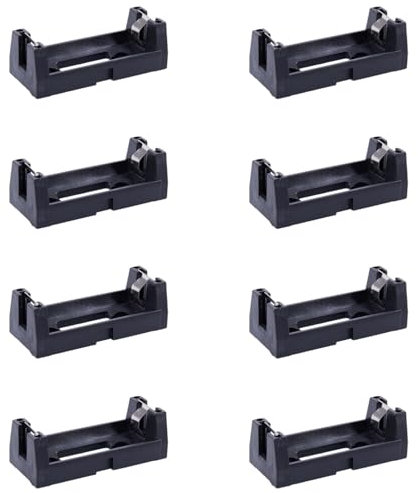 Tuesoa 8X Plastic Shell 3V CR123A Button Cell Battery Sockets Holder Case Black