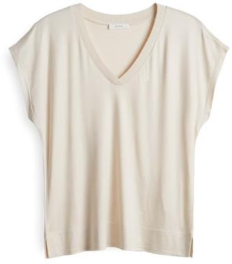 OPUS Damen Kurzarmshirt | SAVILCHEN Regular Shirt aus schimmernder Jerseyware Natural Glaze, 42