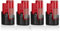 2 Pack 3.0Ah 12V Lithium-Ion Replacement Battery Compatible with Milwaukee M-12 Tools 48-11-2440, 48-11-2402, 12V Heated Jacket & Cordless Power Tools(4PCS)