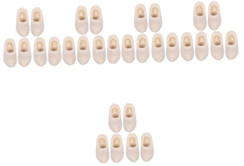 Housoutil 15 Paare Miniatur Holzschuhe Unlackierte Klompen DIY Puppenhaus Zubehör Deko Schuhe Mini Schuhmodelle Holz Blank zum Bemalen und Basteln