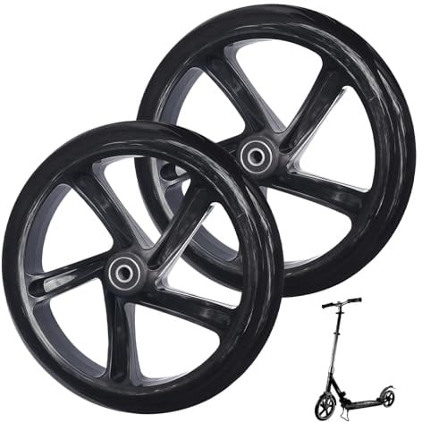 2 Stück Scooter Rollen: 200mm Scooter Reifen Ersatzreifen Cityroller Räder mit ABEC-9 Lager, Härtegrad 88A, Anti-Rutsch Roller Räder Für Allerlei Elektroroller & City-Roller (200 X 40mm)