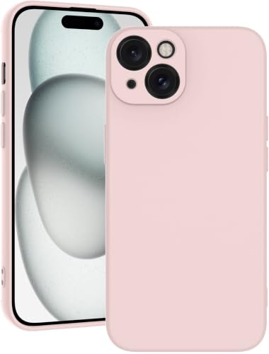Qasyfanc Soft Silicone Case for iPhone 15 6.1-Inch, Pink | Full Camera Protection, Anti-Scratch Microfiber Lining, Slim Soft Touch Shockproof Cover