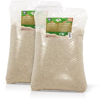 VERDURMAX 2 x 25 kg Rasensand 0,3–1,5 mm – Quarzsand Feuergetrocknet mit ca. 97% Quarz – Für Rasenpflege, Drainage & Bodenverbesserung
