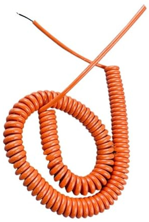 Upprullad förlängningssladd 2 kärnor 20AWG spiralkrympbar kabel Orange fjädersträckt 1-10 meter teleskopisk tråd(Stretch 11 Meters)
