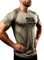 Satire Gym - Sportshirt Herren Kurzarm - Sport Shirt Männer - Slim Fit T-Shirt als Activewear Funktionsshirt für Fitness, Laufen, Bodybuilding (Khaki Meliert, M)