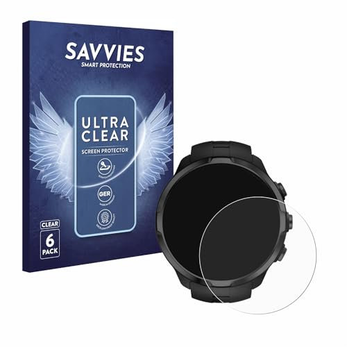 Savvies 6 Stück Schutzfolie für Suunto Spartan Sport/Ultra Displayschutz-Folie Ultra-Transparent