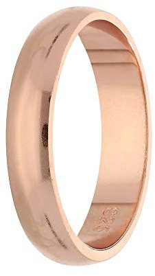 Treuheld® 925 Silber Ring - Rosegold - Größe 57 (17) - Breite: 4mm - Damen & Herren - glänzend - Geburtstag, Vorsteckring, Verlobungsring, Sterling Ehering