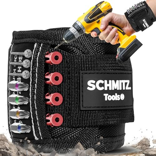 SCHMITZ.Tools Geschenke für Männer - Magnetarmband Handwerker Gadget mit 15 starken Magneten - Männergeschenke für Papa Geschenk Mann - Geburtstagsgeschenk für Männer - Gifts for Men