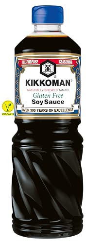 Kikkoman - Salsa de Soja sin Gluten, Fermentación Natural, Halal y sin Gluten, 1000ml