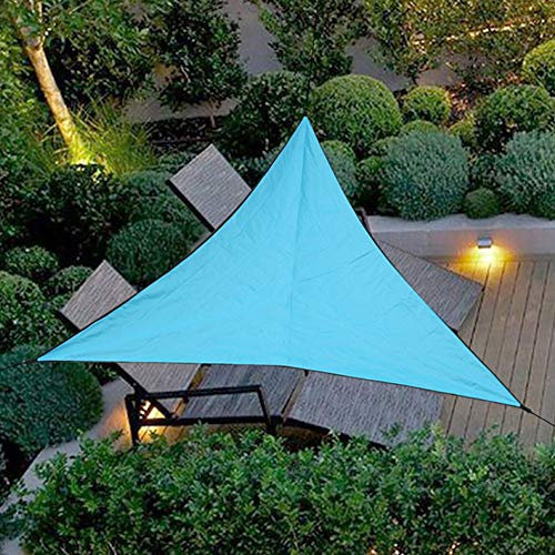 Uni-Wert Sonnensegel Dreieckig 4 x 4 x 4 m Blau PES Polyester UV-Schutz Wasserdicht Sun Segel Sonnenschutz Garten Balkon Terrasse Im Freien
