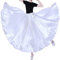 Damen Rock aus Satin, 360 Grad, lang, für Bauchtanz, Training, Halloween, Cosplay, Party, Kostüm, Länge - Weiß - Einheitsgröße