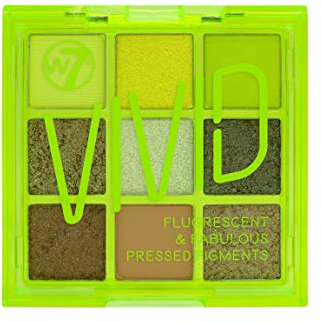 W7 | Pressed Pigment Palette | Vivid Pressed Pigment Palette - Glowin' Green | 9 Shades