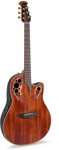 OVATION E-Akustikgitarre Celebrity Elite Plus CE44P Mid Cutaway - Edelholzdecke - Mid-depth Lyrachord Body - Figured Koa - CE44P-FKOA-G