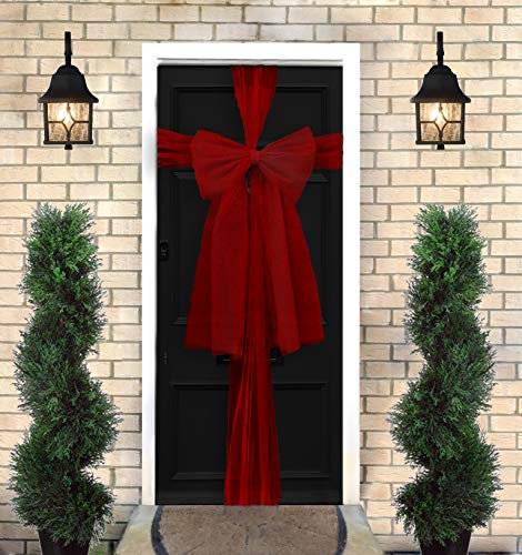Davies Products Ltd Wine Red Organza Christmas Front Door Bow Kit - 9M