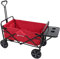 Get Out! Wagon Cart in Red - Foldable Wagon for Storage Multi-Use Utility Wagon with Side Table and Handle
