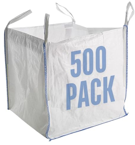 Airtech-UK New FIBC Bulk Bag Builders Garden Waste Heavy Duty Industrial polypropylene Material 1 Tonne TON Jumbo Bags Storage Sack Various Quantity (500)