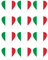 Generisch 12 Stück Aufkleber Italien Herz | wetterfest & UV Schutz | Set Italy