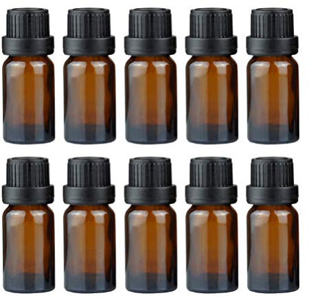 EXCEART 20 Piezas Mini Botella de Muestra de Perfume 10 Ml Frascos de Vidrio Vacíos Recargables Frasco Gotero Botella de Perfume de Aceite de Viaje para Aceites Esenciales Aromaterapia
