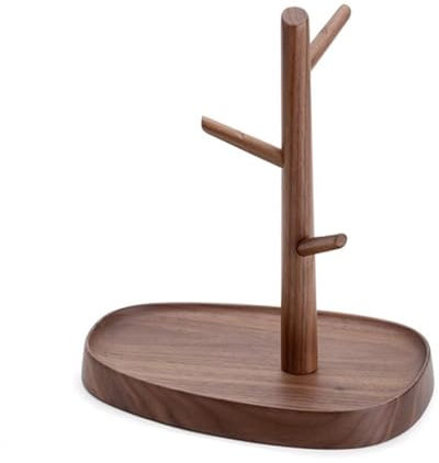 YXCKG Creative Home Jewelry Tree Stand, Hanging Jewelry Organizer, Trinket Tray Decorative Tray For Entryway Table, Catchall Tray For Women&Men, Potpourri Bowl (Color : Walnut-1)