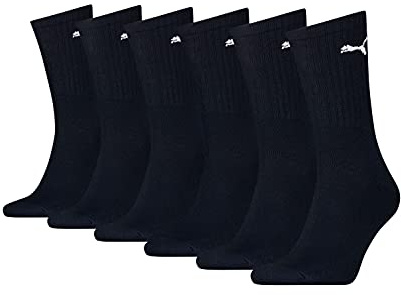 PUMA Unisex Sportsocken Cush Crew 6er Pack, (Dunkelblau 322), Gr. 47-49