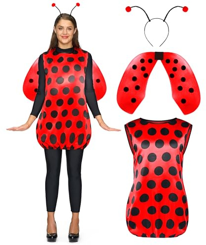 Spooktacular Creations Halloween Erwachsene Marienkäfer Kostüm mit Stirnband und Flügeln für Frauen Dress Up Party Cosplay