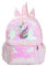 CALLARON Rosa glänzende Mädchen-Rucksack mit Pailletten-Einhorn-Design, bezaubernde Büchertasche, modische Reise- und Schultasche für Studenten und Mädchen, rose, 24X10X34cm