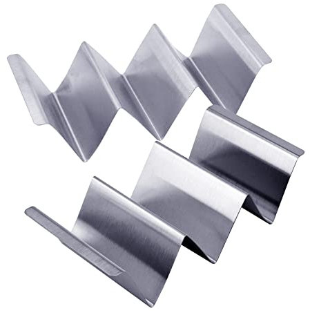 Taco Holder - Soporte para tacos de acero inoxidable con asa, 2 unidades