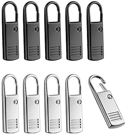 Fltaheroo 10 StüCke ReißEn Verschluss Ziehen Tab Ersatz, Metall ReißEn Verschluss Abzieher Zip Schieberegler Extender Griff Reparatur Fixer für Koffer Ruck SäCke