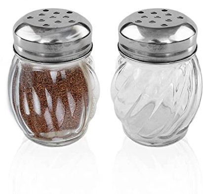 1st Choice Salz- und Pfefferstreuer mit Edelstahl-Deckel, 2 Stück (Chesse Shaker)