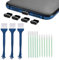 cobee Kit de Limpieza de teléfono Celular, 17 Piezas, Kit de Cepillo de Limpieza de Puerto de teléfono USB C tapón Antipolvo de Metal cepillos de Limpieza de Altavoz de teléfono(Negro) (Negro)
