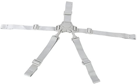 Correas Ajustables para Silla Alta, 2 Colores, Arnés de 5 Puntos, Correa de Seguridad para bebé, Cinturón con Hebilla para Cochecito de bebé (Correa de 5 puntos con botón gris)