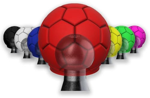 R-Satz Shop Anhängerkupplung Kappe Fußball Abdeckung Lustig - Auswahl aus 7 Farben - AHK Kugelschutz Schutzkappe (Rot)