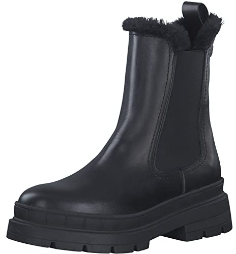 Tamaris Damen Boots Leder Blockabsatz Winter gefüttert