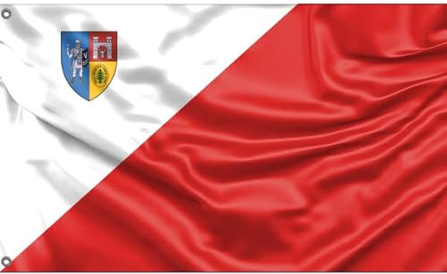 Bandiera della Contea di Alba, Romania, stampa dal design unico, Made in EU (90 x 150 cm)