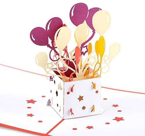 HAPPY GIFTERS Pop Up Geburtstagskarte - Geburtstags Geschenke 3D Pop Up Überraschung Handgemachte Geschenkkarten für Frauen, Kinder und Männer - Unisex Pop-up Geburtstagsgeschenk inklusive Umschlag