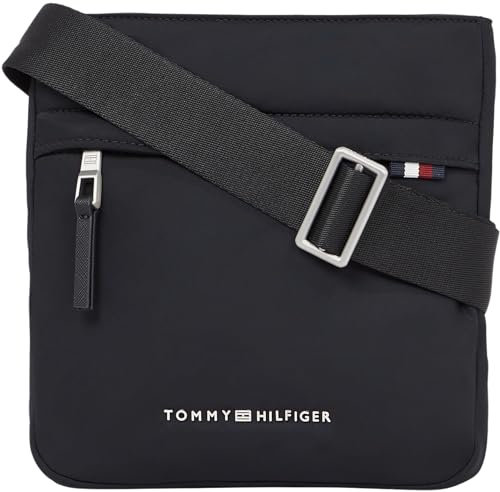 Tommy Hilfiger Herren Umhängetasche Signature Mini Crossover Klein, Schwarz (Black), Einheitsgröße