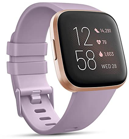 Mugust Correa para Fitbit Versa 2 Mujer Hombre,Correas Silicona Deportivo Suave Pulseras de Repuesto para Fitbit Versa/Versa 2/Versa Lite/Versa SE(S,Morado claro)
