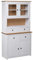 KOIECETA Panama-Kiefer Massiv Highboard mit 4 Schubladen 4 Türen Rustikal Kommode Anrichte Schrank Vitrine Standschrank 93x40,5x180cm (Weiß)